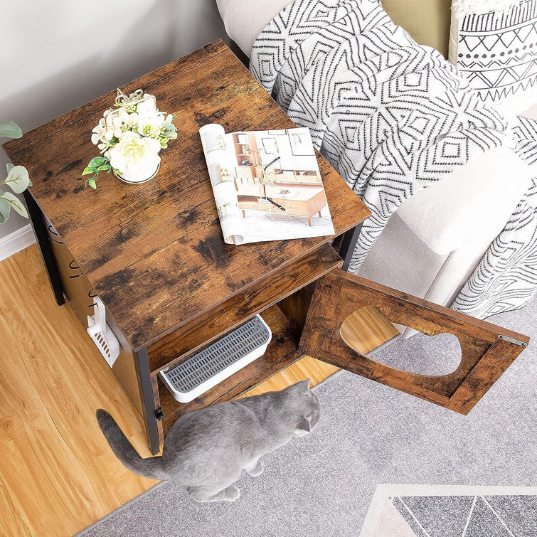 Cat box side store table